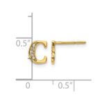 14k Diamond Initial C Post Earrings - Image 4