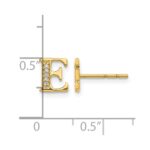 14k Diamond Initial E Post Earrings - Image 4