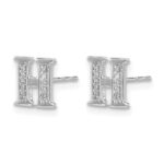 14k White Gold Diamond Initial H Post Earrings - Image 2
