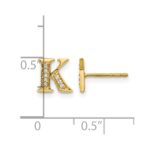 14k Diamond Initial K Post Earrings - Image 4