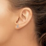 14k White Gold Diamond Initial L Post Earrings - Image 3