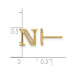 14k Diamond Initial N Post Earrings - Image 2