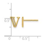 14k Diamond Initial V Post Earrings - Image 4