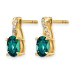 10k Created Alexandrite and Diamond Earrings - Image 2