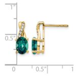 10k Created Alexandrite and Diamond Earrings - Image 4