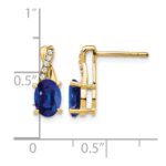 10k Created Sapphire and Diamond Earrings - Image 4