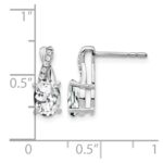14K White Gold 7x5 Oval April/White Topaz and Diamond Earrings - Image 2