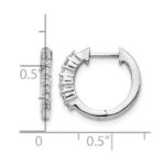 10k White Gold Diamond Hinged Hoop Earrings - Image 4