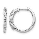 14k White Gold Diamond Hinged Hoop Earrings