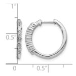 14k White Gold Diamond Hinged Hoop Earrings - Image 4