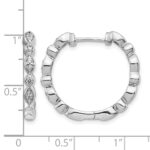 14k White Gold Diamond Hinged Hoop Earrings - Image 4
