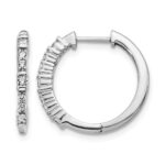 14k White Gold Diamond Hinged Hoop Earrings