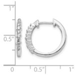 14k White Gold Diamond Hinged Hoop Earrings - Image 4