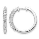 14k White Gold 1/2 carat Lab Grown Diamond VS/SI+ G+ Complete Hinged Hoop Earrings