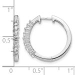 14k White Gold 1/2 carat Lab Grown Diamond VS/SI+ G+ Complete Hinged Hoop Earrings - Image 4