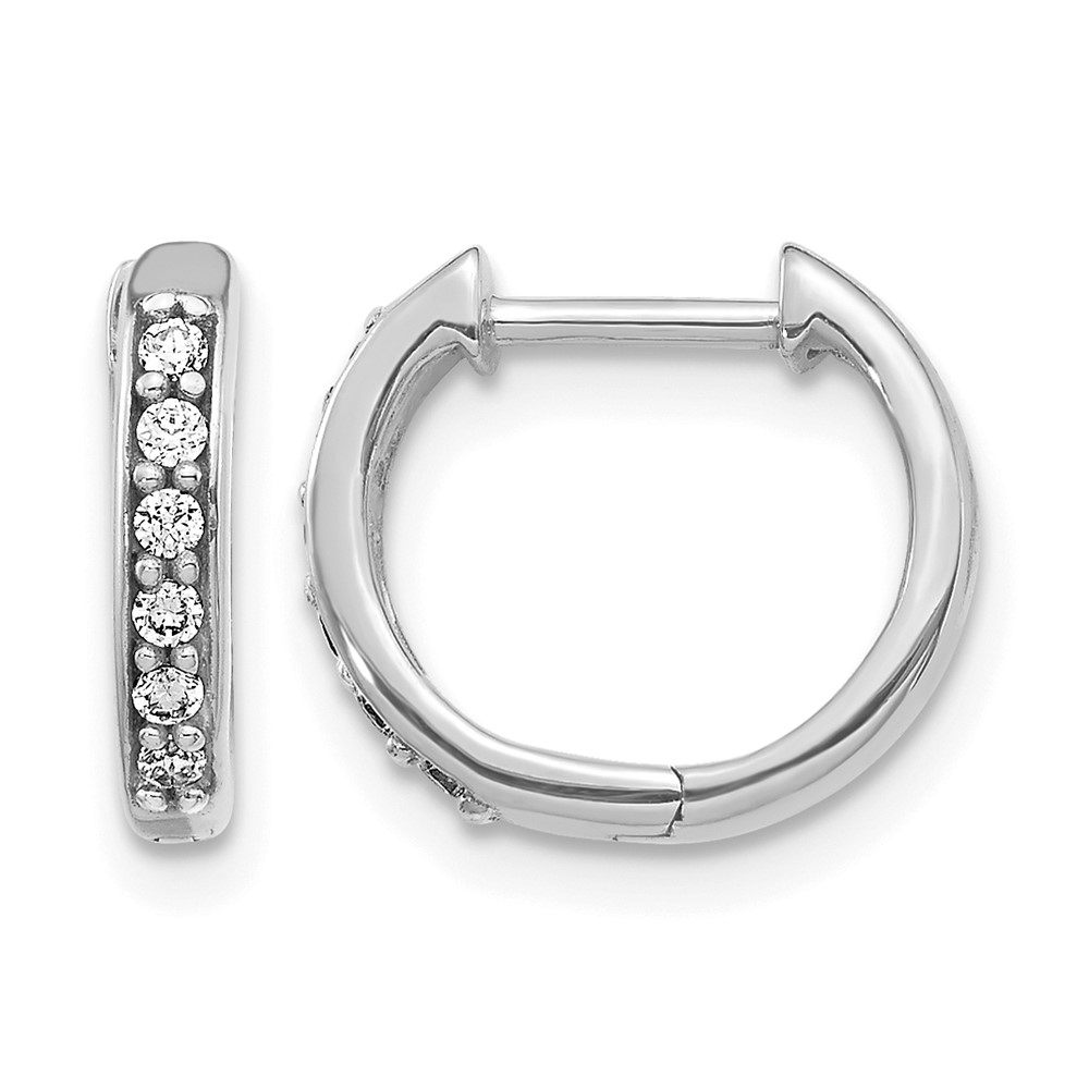 EM4263-012-1WA.jpg 10k White Gold Diamond Hinged Hoop Earrings - Image 1