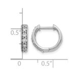 14k White Gold 1/3 carat Lab Grown Diamond VS/SI+ G+ Complete Hinged Hoop Earrings - Image 4