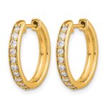 10k Diamond Hinged Hoop Earrings - Image 2