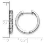 14k White Gold Diamond Hinged Hoop Earrings - Image 4
