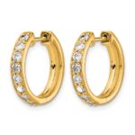 10k Diamond Hinged Hoop Earrings - Image 2