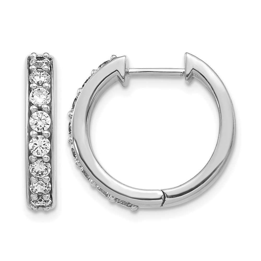 EM4264-080-WA.jpg 14k White Gold Diamond Hinged Hoop Earrings - Image 1