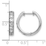 10k White Gold Diamond Hinged Hoop Earrings - Image 4