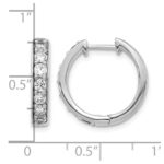 14k White Gold Diamond Hinged Hoop Earrings - Image 4