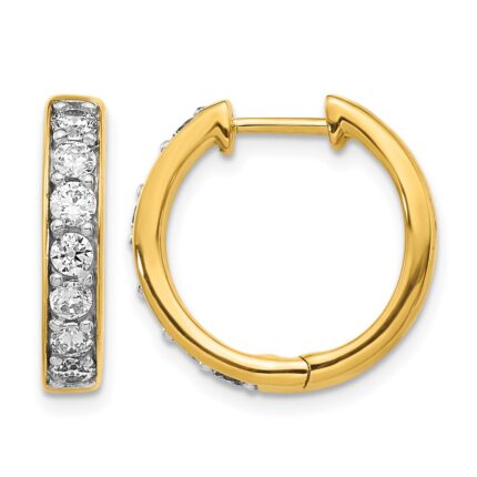 14k Diamond Hinged Hoop Earrings