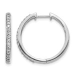 10k White Gold Diamond Hinged Hoop Earrings