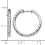 14k White Gold 1/3 carat Lab Grown Diamond VS/SI+ G+ Complete Hinged Hoop Earrings - Image 4