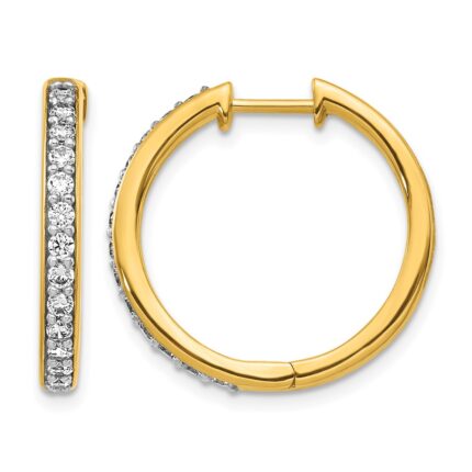 14k Diamond Hinged Hoop Earrings