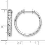 14k White Gold Diamond Hinged Hoop Earrings - Image 4