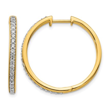 14k Diamond Hinged Hoop Earrings