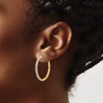 14k Diamond Hinged Hoop Earrings - Image 3