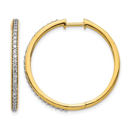 14k Diamond Hinged Hoop Earrings