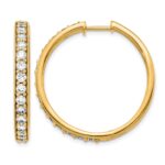 14k Diamond Hinged Hoop Earrings