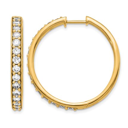14k Diamond Hinged Hoop Earrings