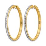 14k Diamond Hinged Hoop Earrings - Image 2