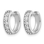 14k White Gold 1/3 carat Lab Grown Diamond VS/SI+ G+ Complete Miligrain Hinged Hoop Earrings - Image 2