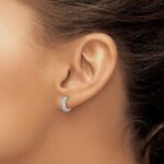 14k White Gold 1/3 carat Lab Grown Diamond VS/SI+ G+ Complete Miligrain Hinged Hoop Earrings - Image 3