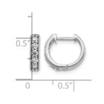 14k White Gold 1/3 carat Lab Grown Diamond VS/SI+ G+ Complete Miligrain Hinged Hoop Earrings - Image 4