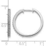 14k White Gold Diamond Milgrain Hinged Hoop Earrings - Image 4