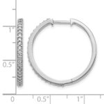 14k White Gold 1/2 carat Lab Grown Diamond VS/SI+ G+ Complete Miligrain Hinged Hoop Earrings - Image 4