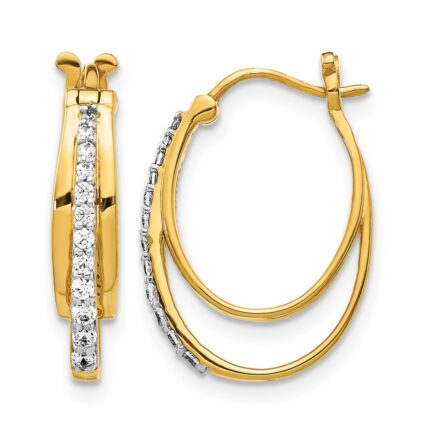 10k Diamond Hoop Earrings