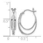14k White Gold Diamond Hoop Earrings - Image 2