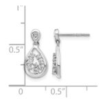 14k White Gold 1/6 carat Lab Grown Diamond VS/SI+ G+ Complete Dangle Teardrop Post Earrings - Image 4