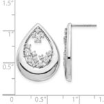 14k White Gold 3/4 carat Diamond Teardrop Post Earrings - Image 4