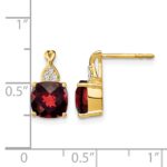 10k Checkerboard Garnet and Diamond Earrings - Image 4