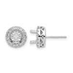 14k White Gold 1/2 carat Certified Lab Grown Diamond VS/SI+ G+ Semi Mount Round Halo Post Earrings
