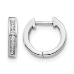 14k White Gold 1/8 carat Lab Grown Diamond VS/SI+ G+ Complete Hinged Hoop Earrings